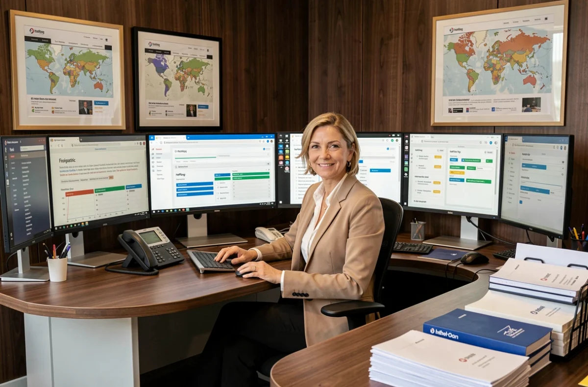 Consultante multilingue de l'agence Datawords à Saint-Ouen gérant des stratégies SEO internationales sur plusieurs écrans