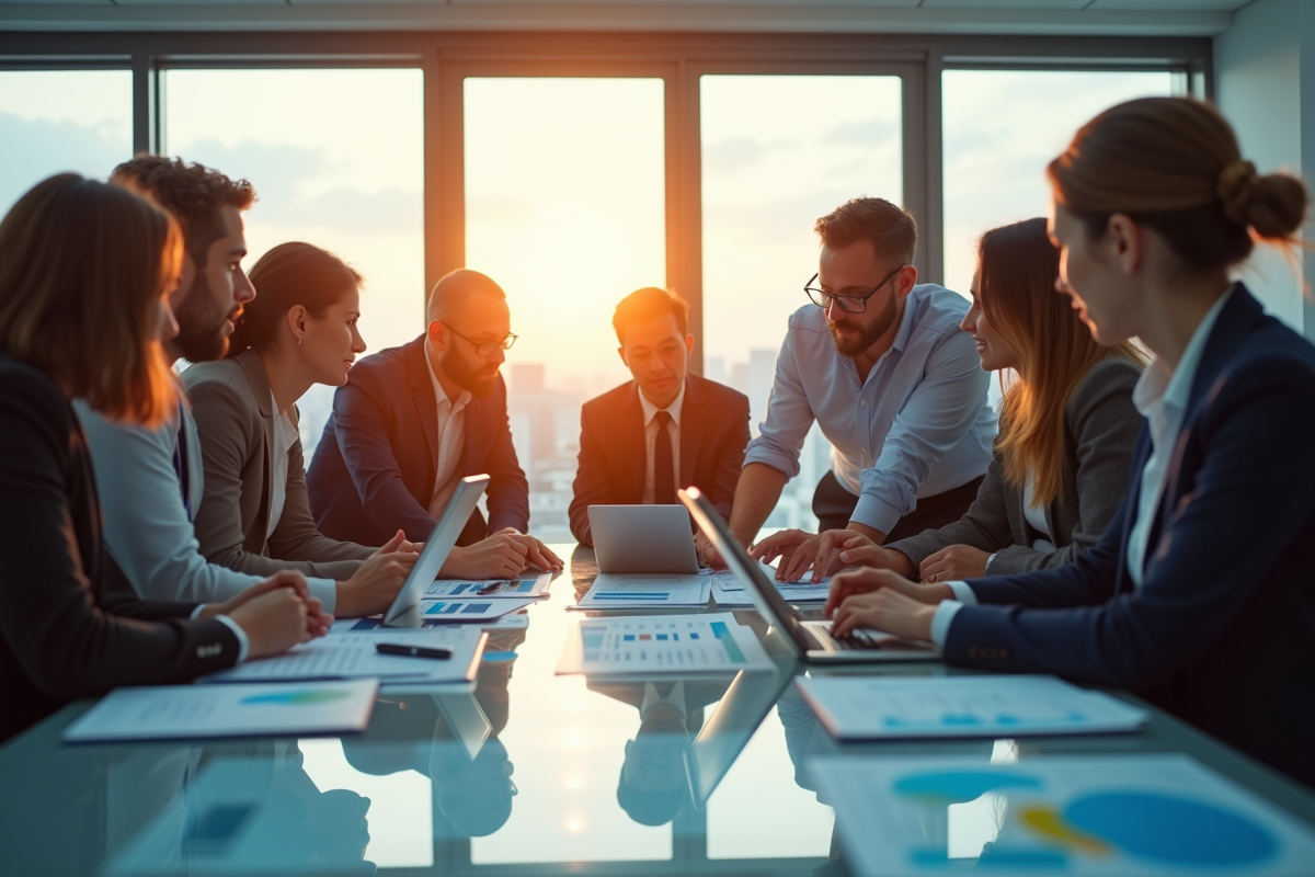 Groupe de professionnels collaborant autour d