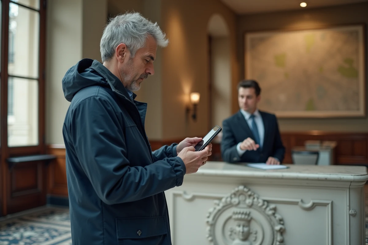 Homme avec smartphone dans l