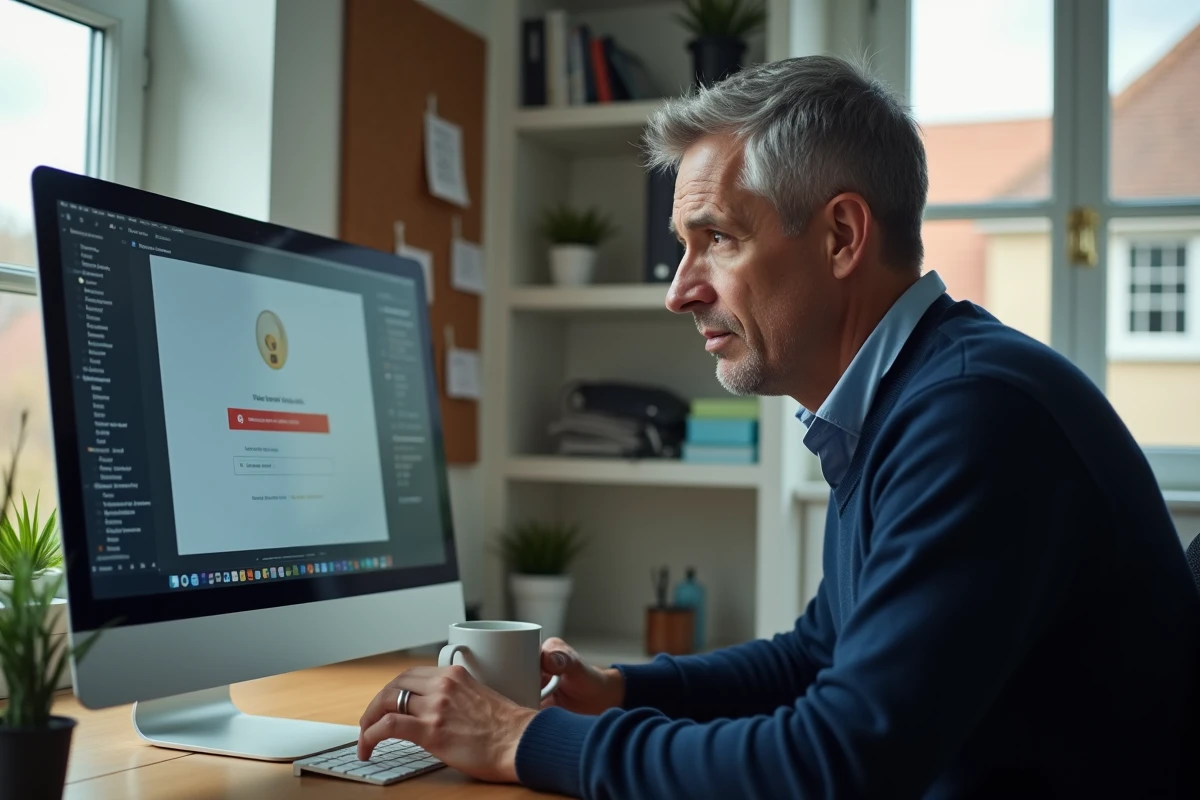 Salarié en télétravail confronté à une erreur de connexion sur son espace deskre depuis son domicile